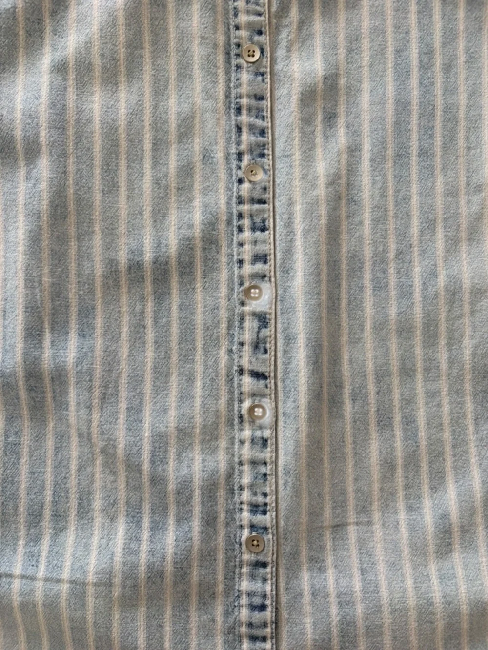 GAP Light Blue and White Striped Sleeveless Button-Front Dress